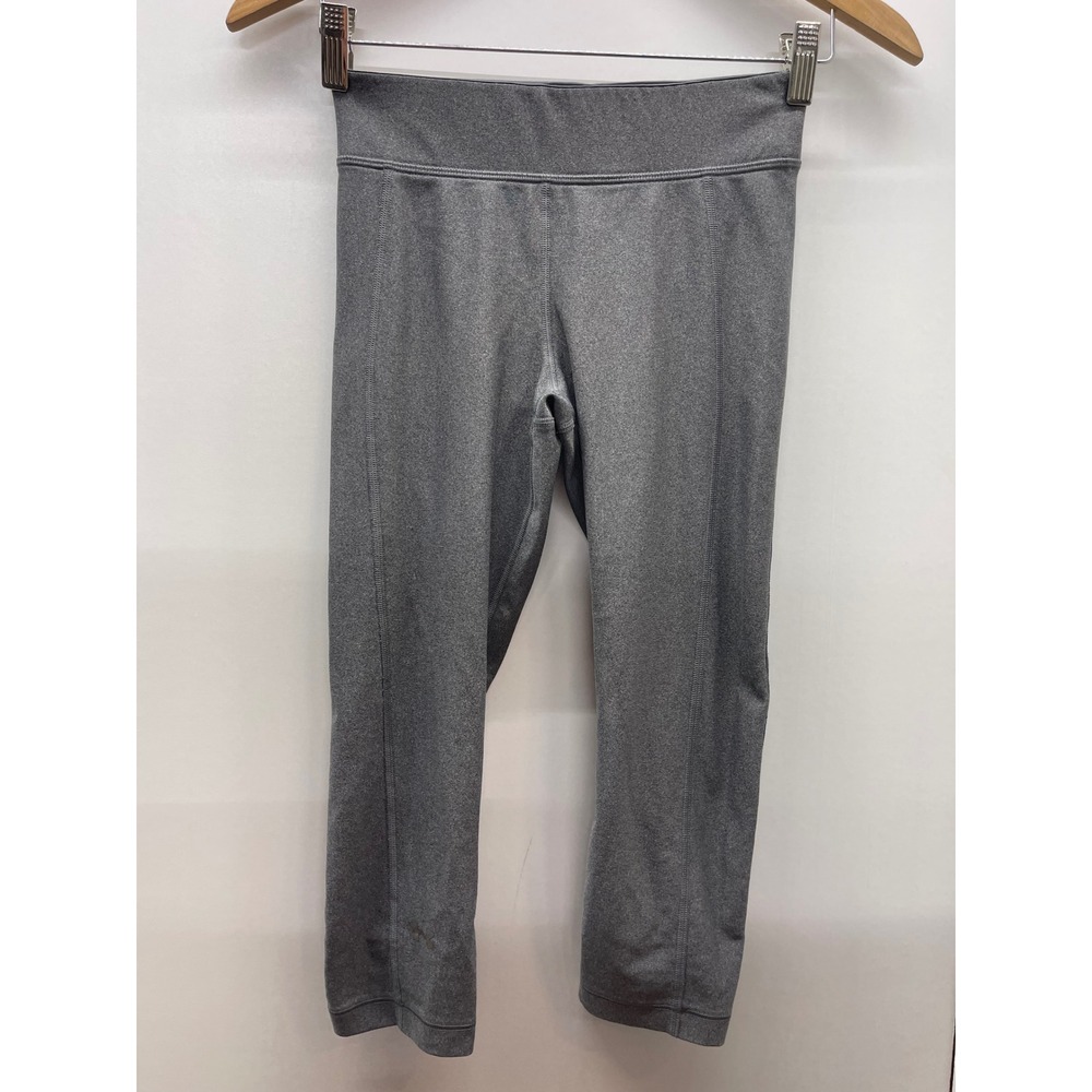 Under Armour HeatGear Compression Leggings Gray Heathered Capri Womens Small